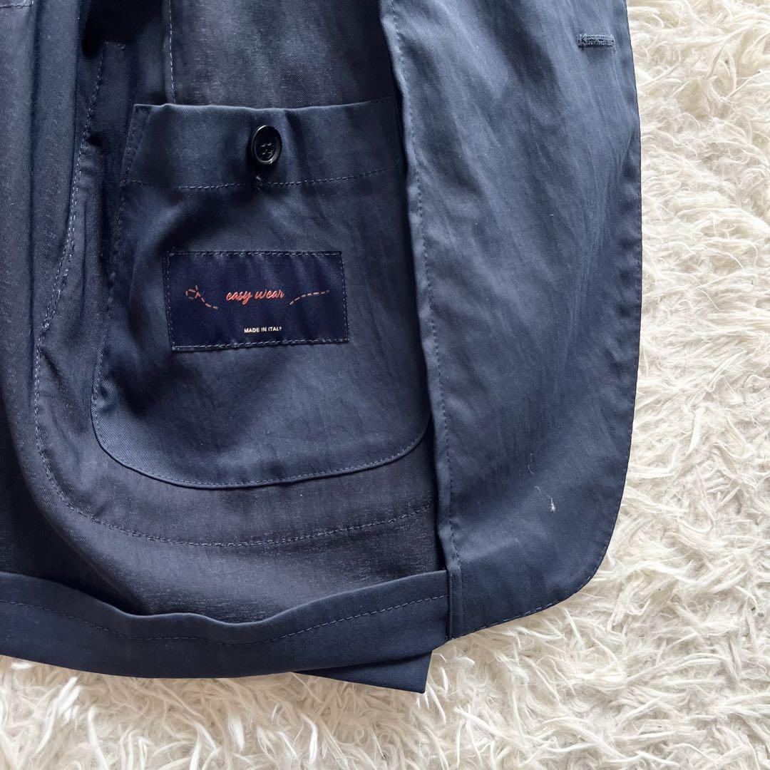 <美品>LARDINI easy wear新ロゴ ネイビー パッカブルスーツ46 美品>LARDINI easy wear新ロゴ ネイビー パッカブルスーツ46