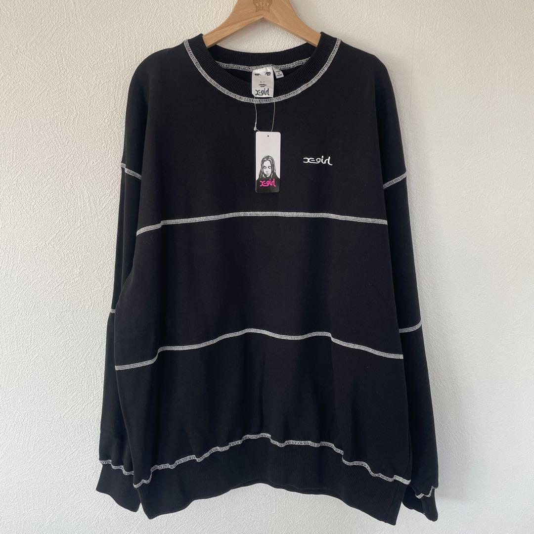 X-girl☆。.:＊・゜CONTRAST STITCH SWEAT TOP