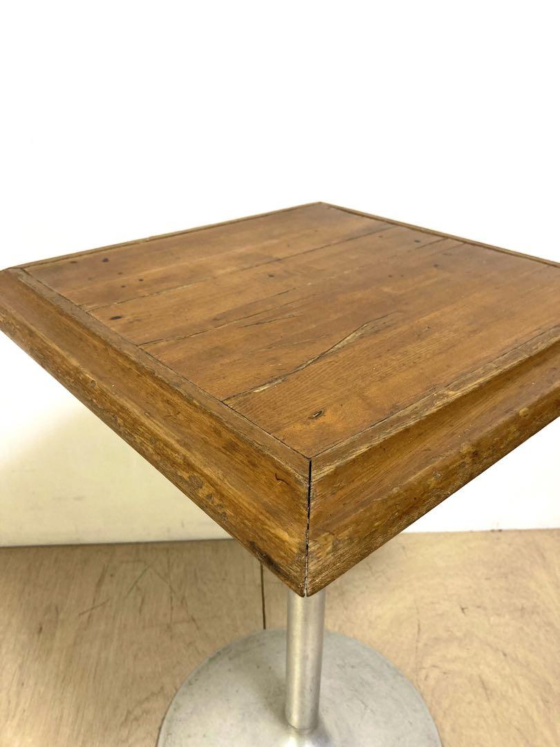 【送料込】佇まいの良いビンテージのカフェテーブル　一つ脚テーブル　パソコンデスク