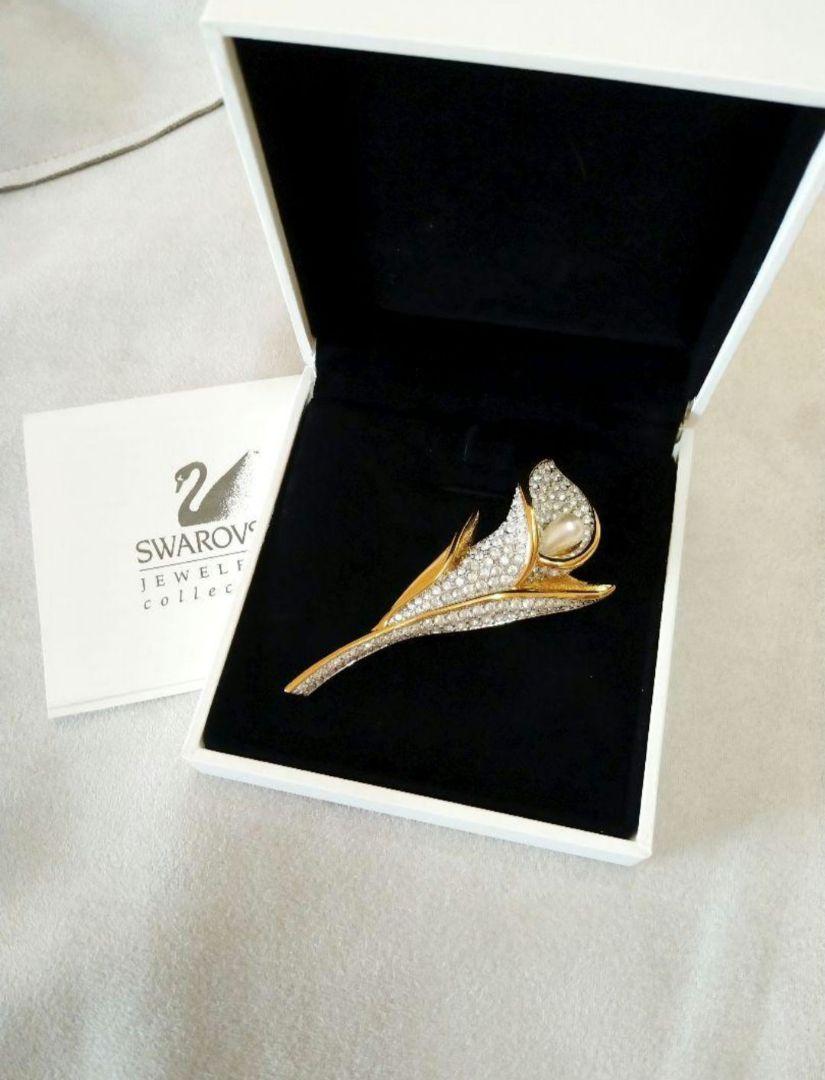 SWAROVSKI パール ブローチ コサージュ スワロフスキー