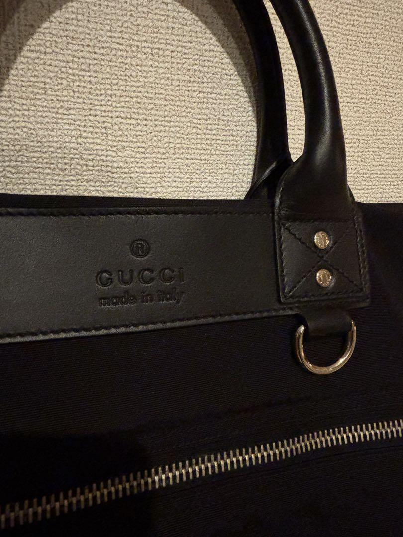 GUCCI 無地 ブラック トートバッグ 大容量