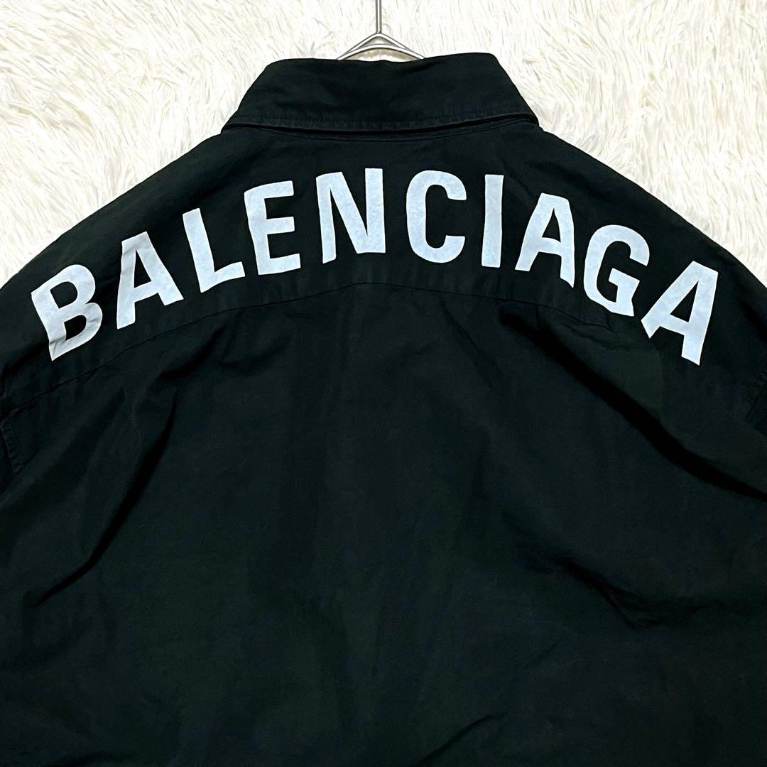【希少】BALENCIAGA バレンシアガ バックロゴ シャツ ダークグリーン