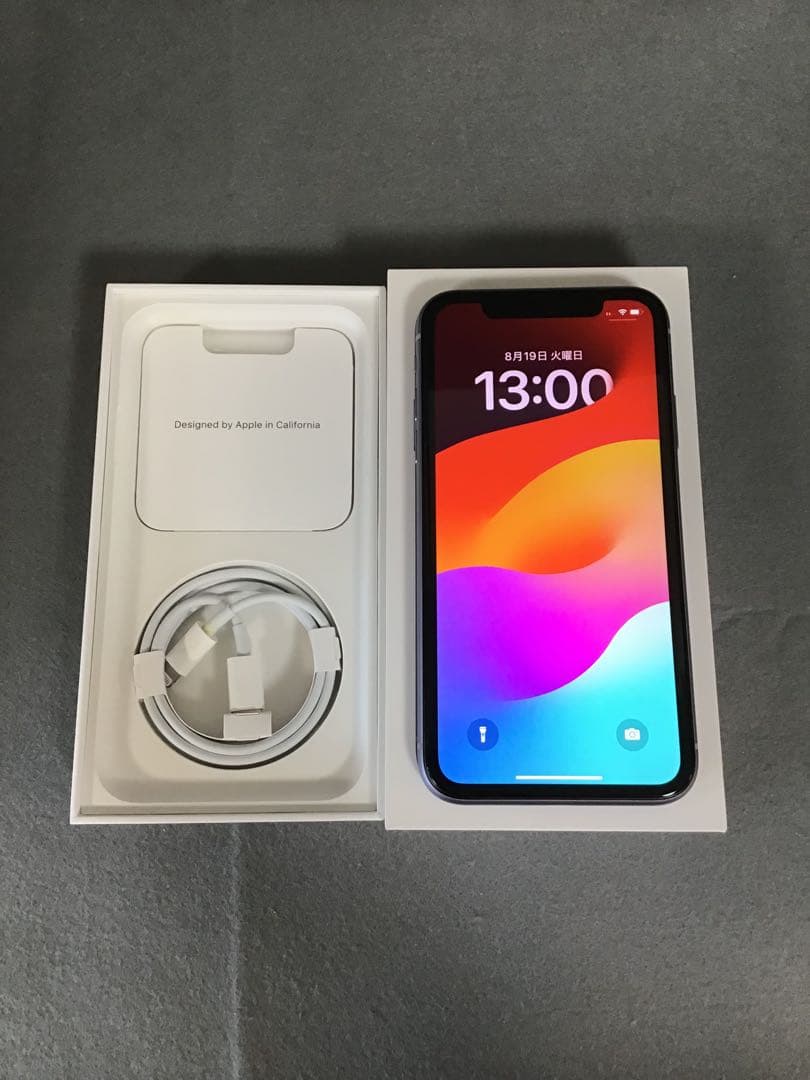 超美品　Appleストア版　SIMフリー　iPhone11 64GB パープル色