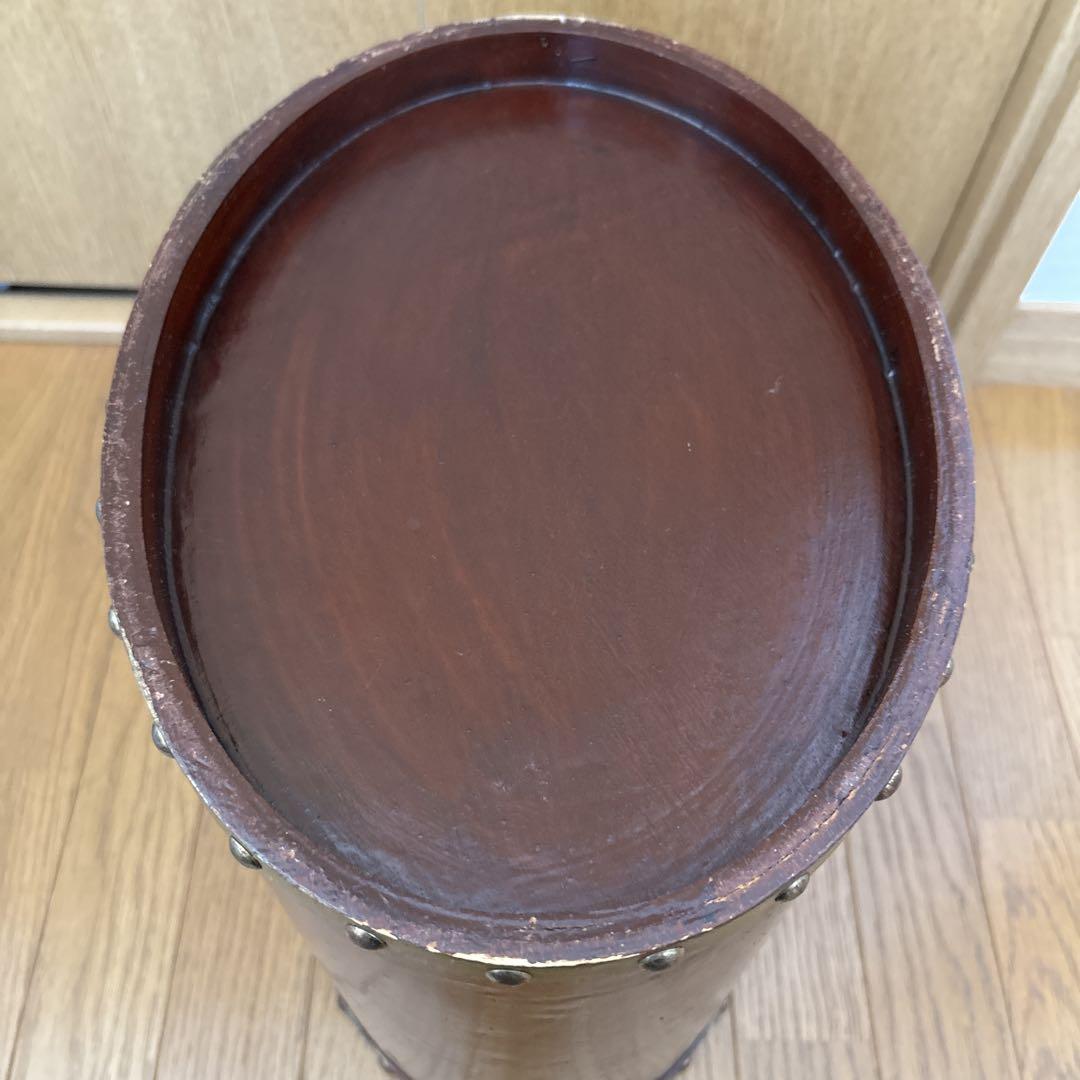 ヴィンテージ　木製　ゴミ箱　ダストボックス　トールペイント