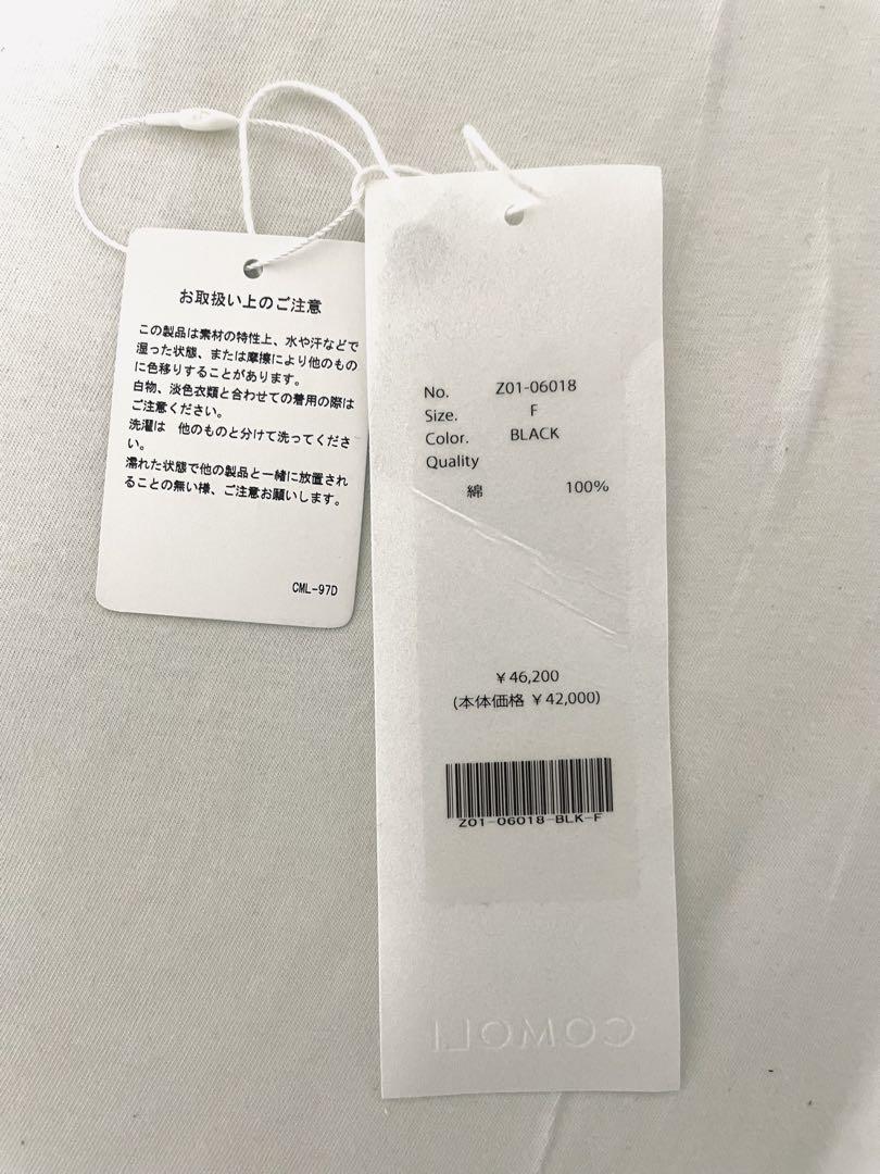 24ss comoli ブラック クルーネックニット ①