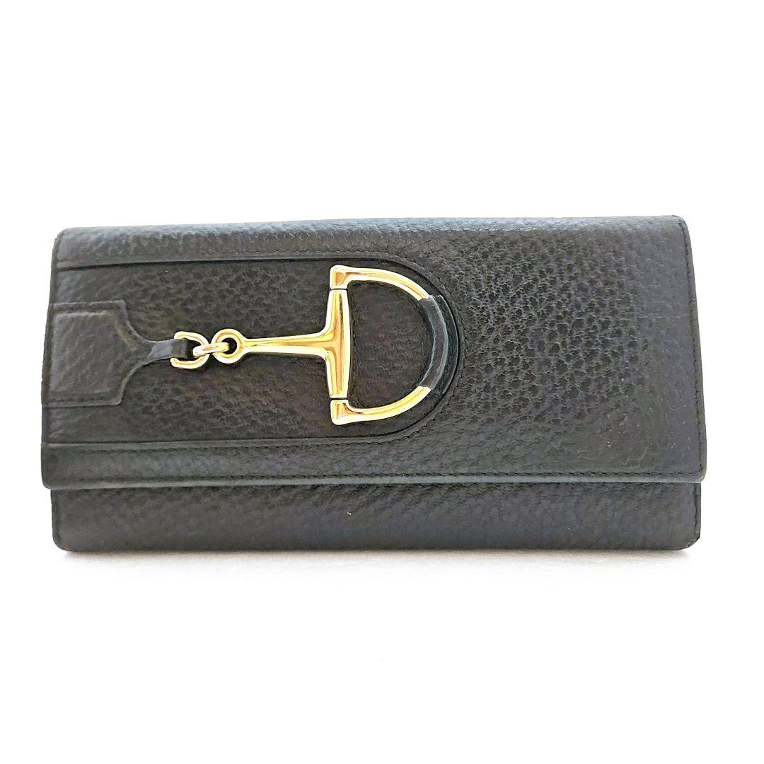 希少✨️ GUCCI オールドグッチ 長財布 ホースビット レザー ブラック