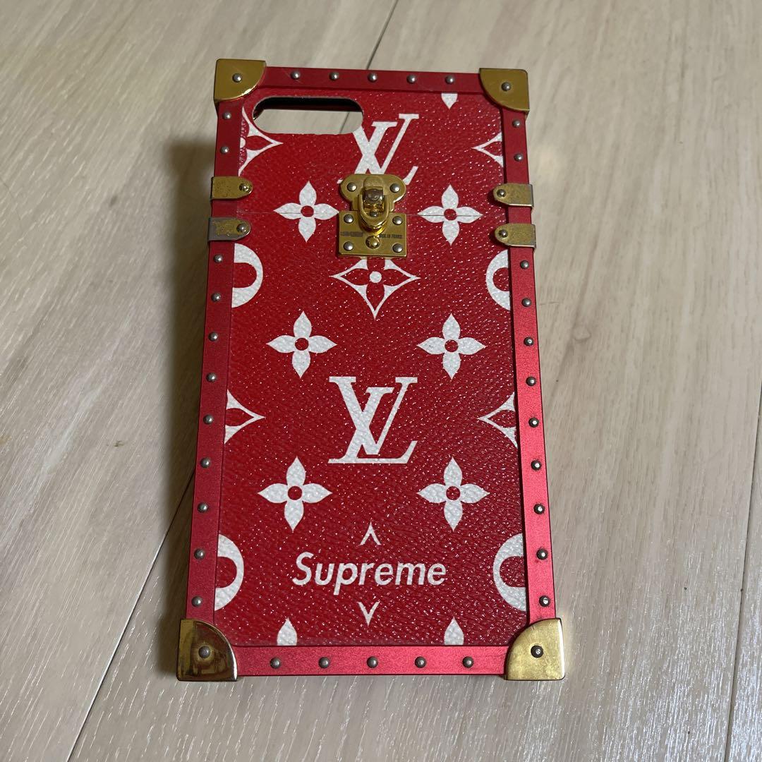 Louis Vuitton Supreme iPhoneケース 赤 モノグラム