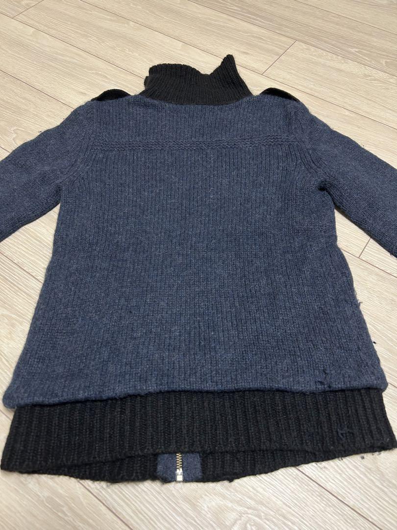 Zadig&Voltaire ネイビー ニット ジッパー付き ジャケット