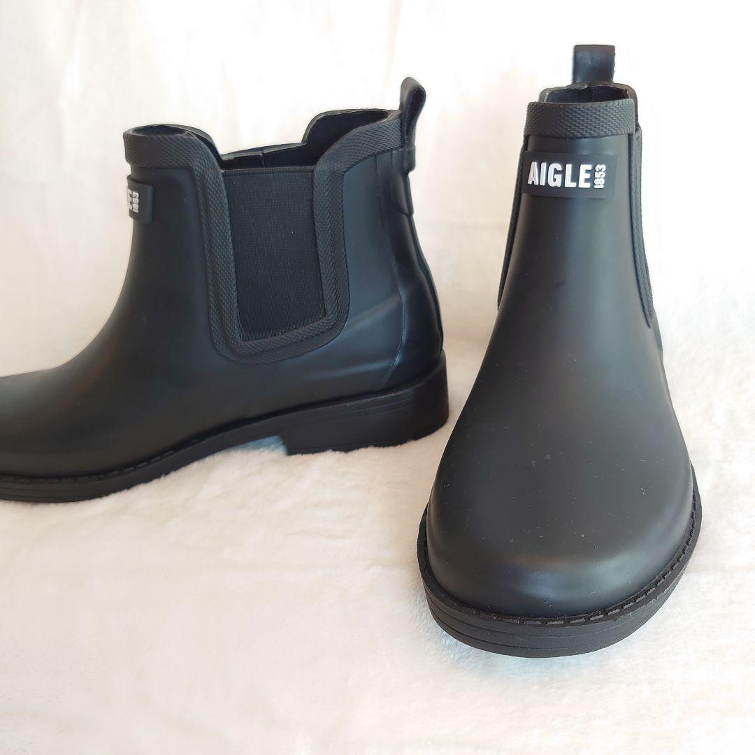 AIGLE　エーグル　黒　36　23cm レインブーツ　サイドゴアブーツ