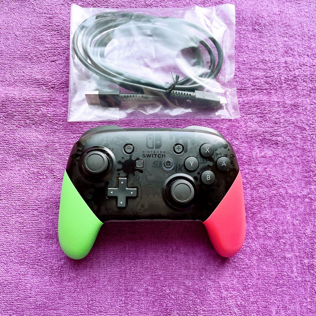 プロコン 任天堂 スイッチ 純正 スプラトゥーン2 D0g-1 【未使用に近い】