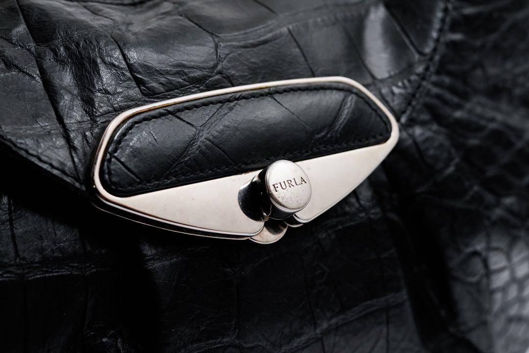 00s archive FURLA フルラ クロコ トートバッグ レザー Y2K