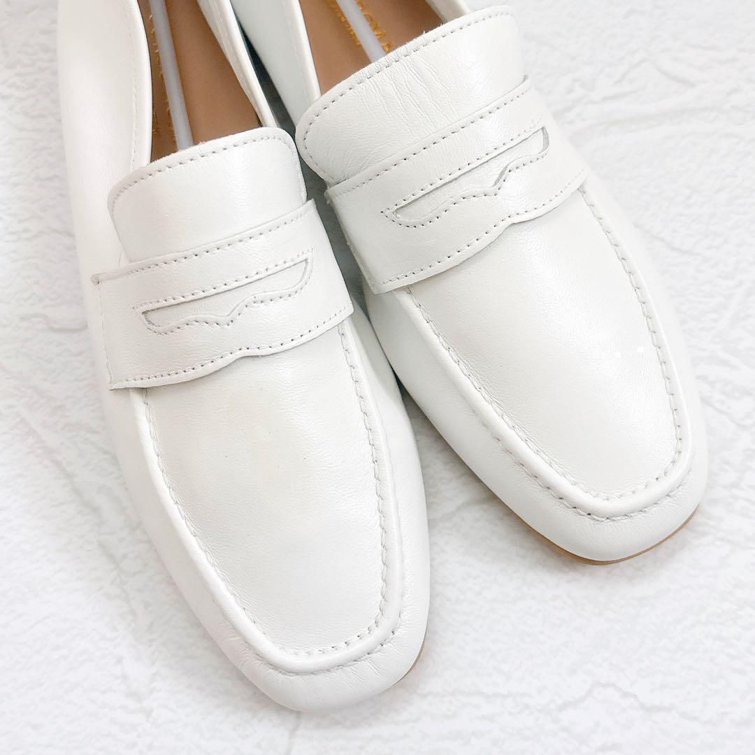 新品 CORSO ROMA 9 ソフトレザー ローファー PAOLA4000 白