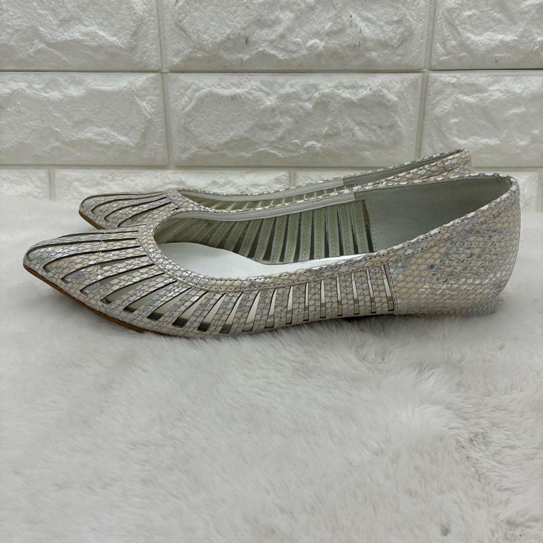 ❤️美品❤️ダイアナ ポインテッドトゥ フラットパンプス メッシュ 23.5