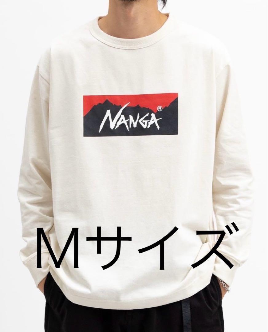 NANGAエコ ハイブリッドボックス ロゴ ロングスリーブ Tシャツ