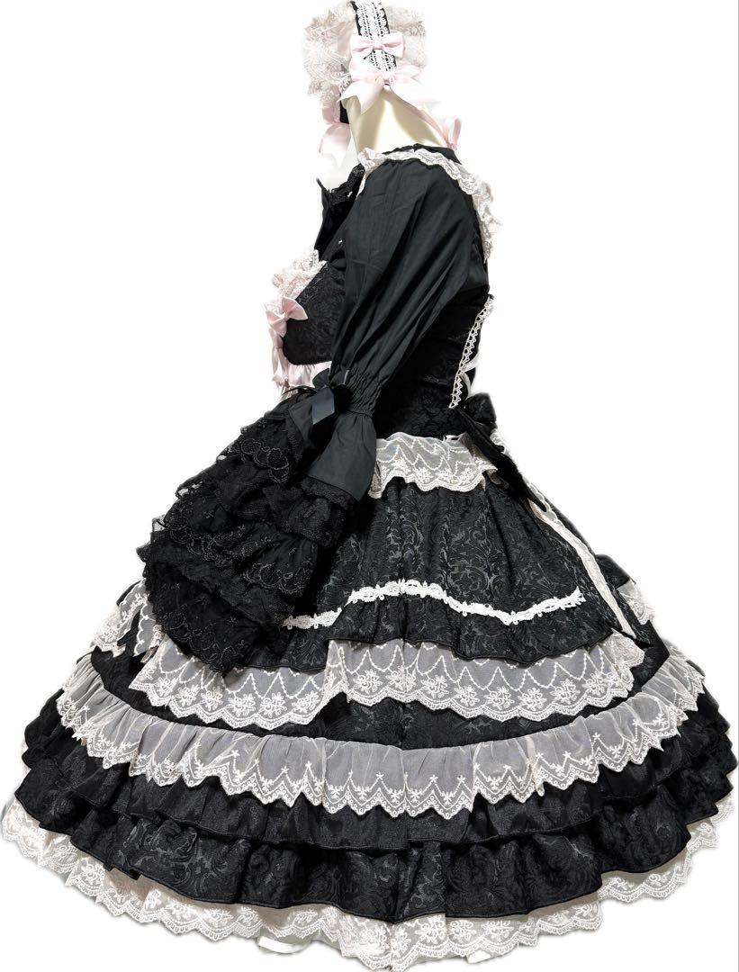 【シュガーガール】Rococo Princessドレスセットアップ 黒×ピンク