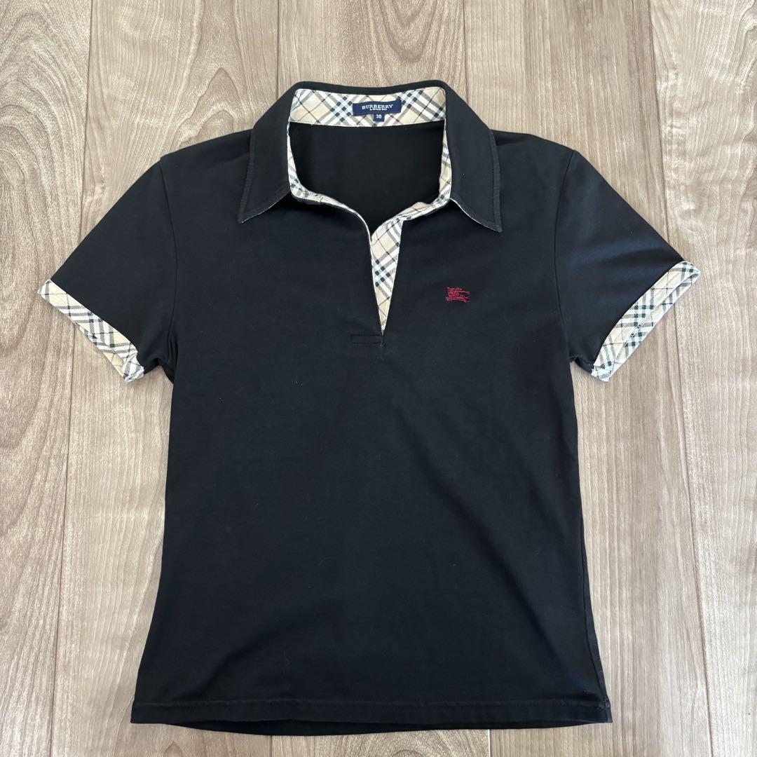BURBERRY LONDON バーバリー ポロシャツ チェック M ネイビー