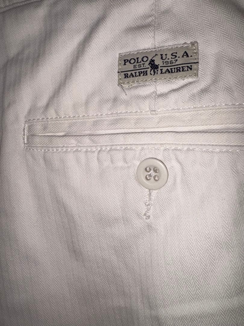 ユーロラルフローレン ホワイトヘリンボーンパンツ ボタンフライ 32×32 ユーロラルフローレン ホワイトヘリンボーンパンツ ボタンフライ 32×32