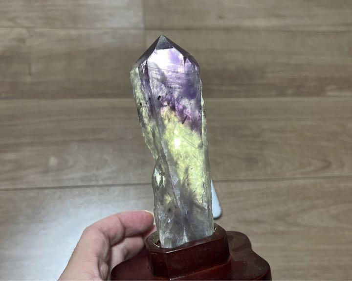 【一部予約！】 新品 アメジストワンド アメジストポイント 六角柱 原石 魔法の杖 置物