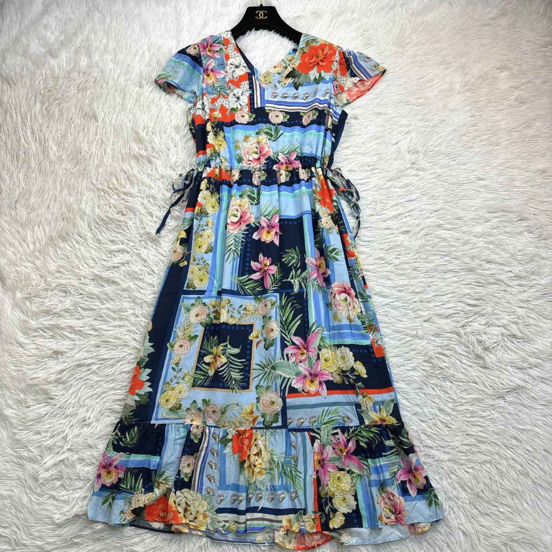 完売品!!!極美品✨️ グレースコンチネンタル フラワー ブロック ワンピース 画像1