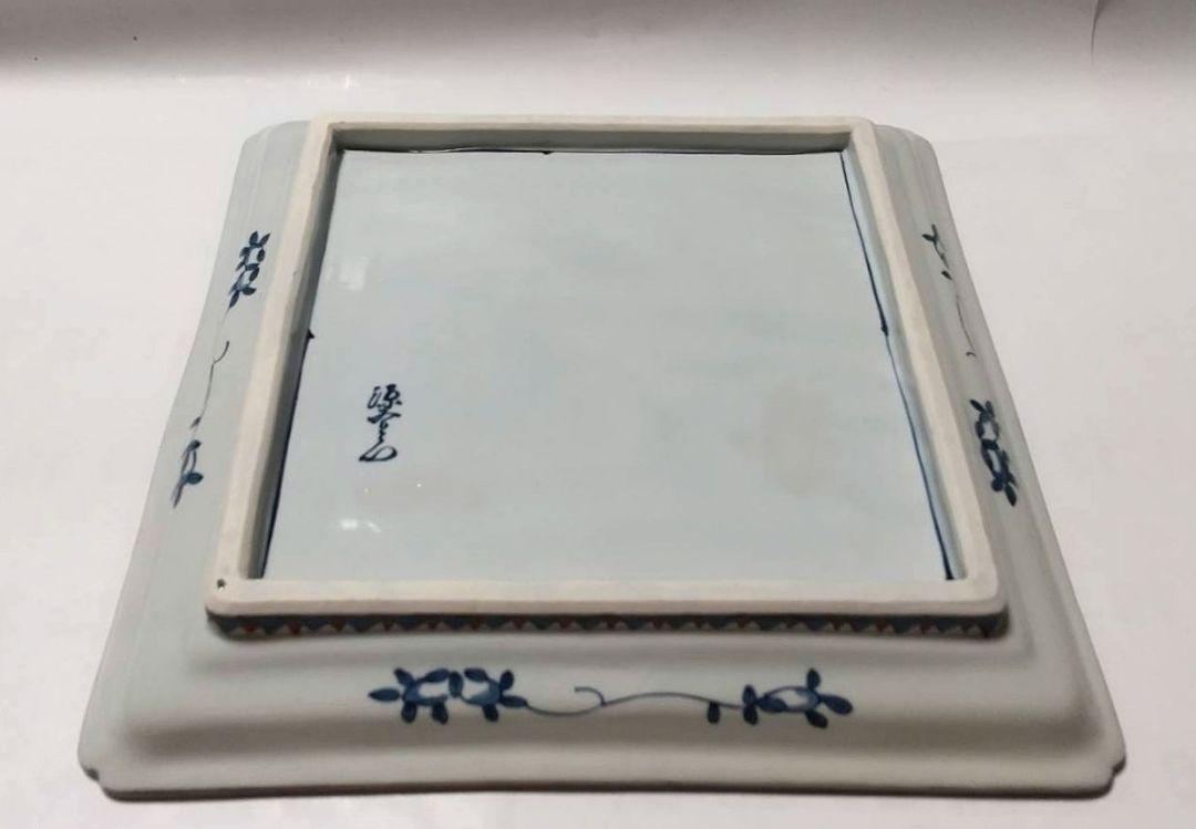源右衛門窯 染錦 古代花鳥 23㎝ 角皿 盛皿 飾皿 未使用品