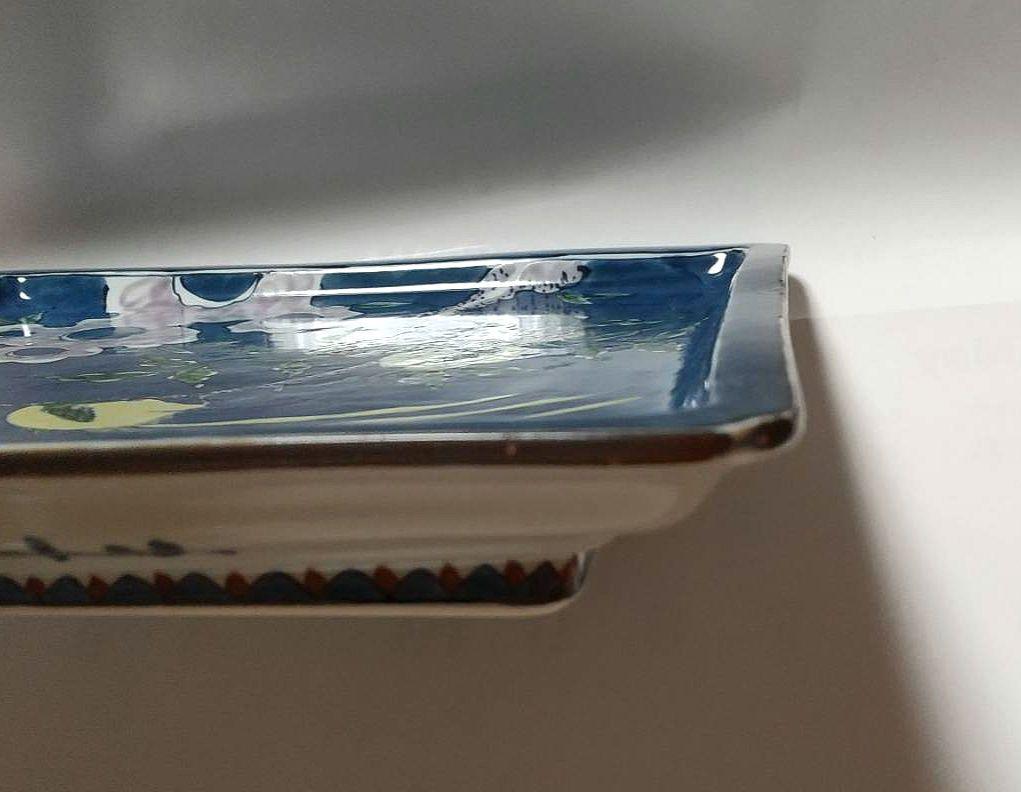 源右衛門窯 染錦 古代花鳥 23㎝ 角皿 盛皿 飾皿 未使用品