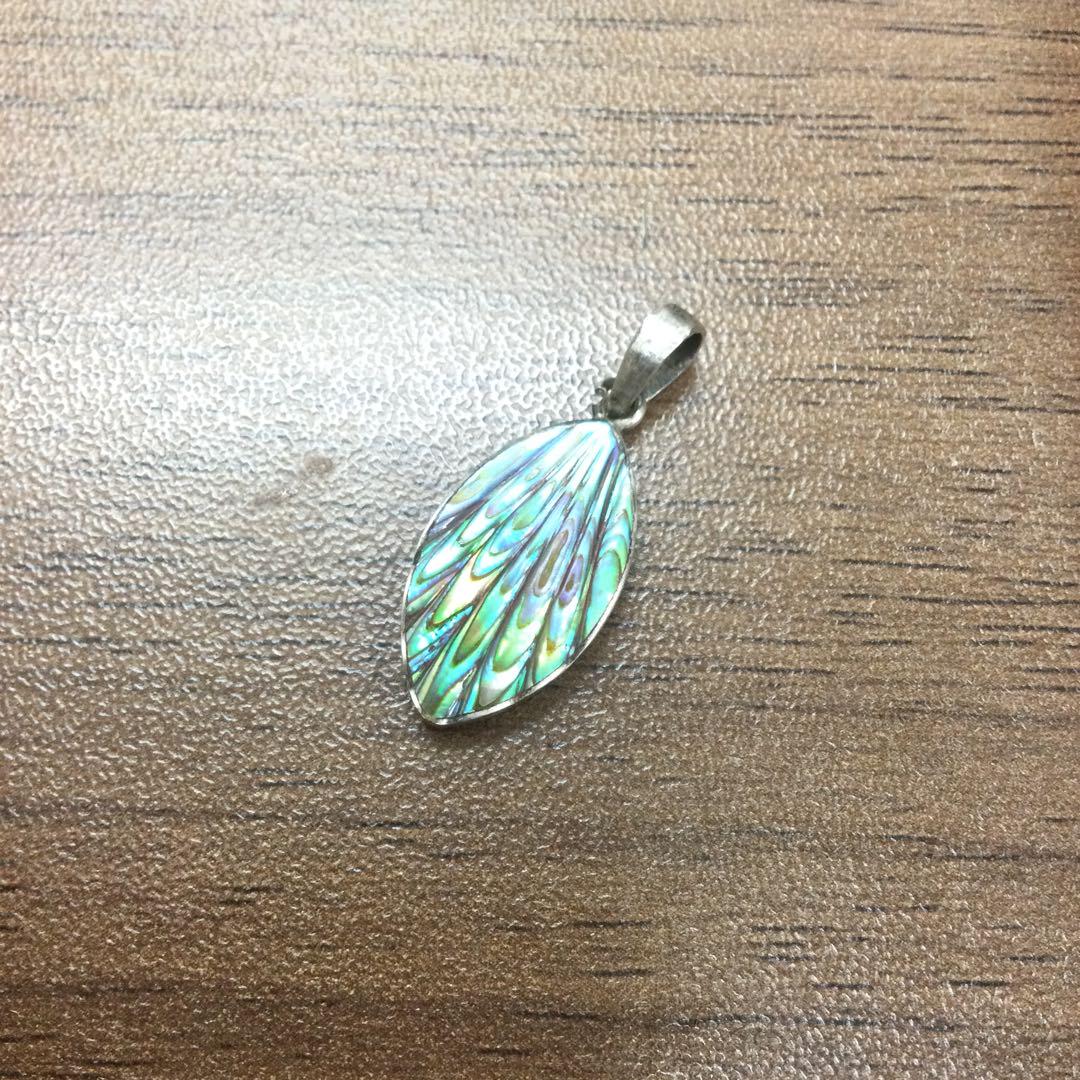 シェル貝石 ネックレストップ STERLING SILVER - メルカリ
