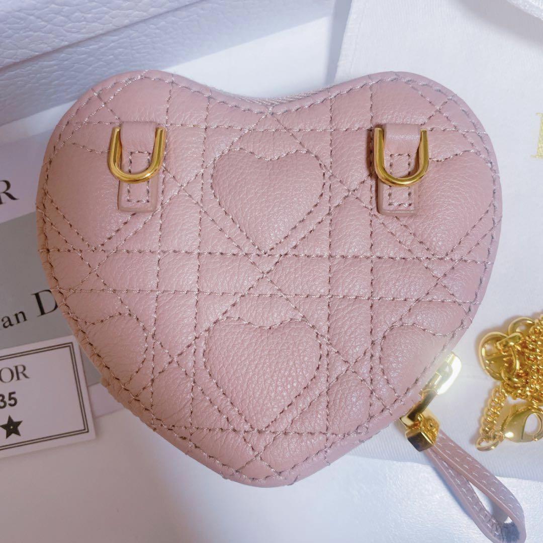 ディオール DIOR チェーン ハートポーチ ハート ピンク