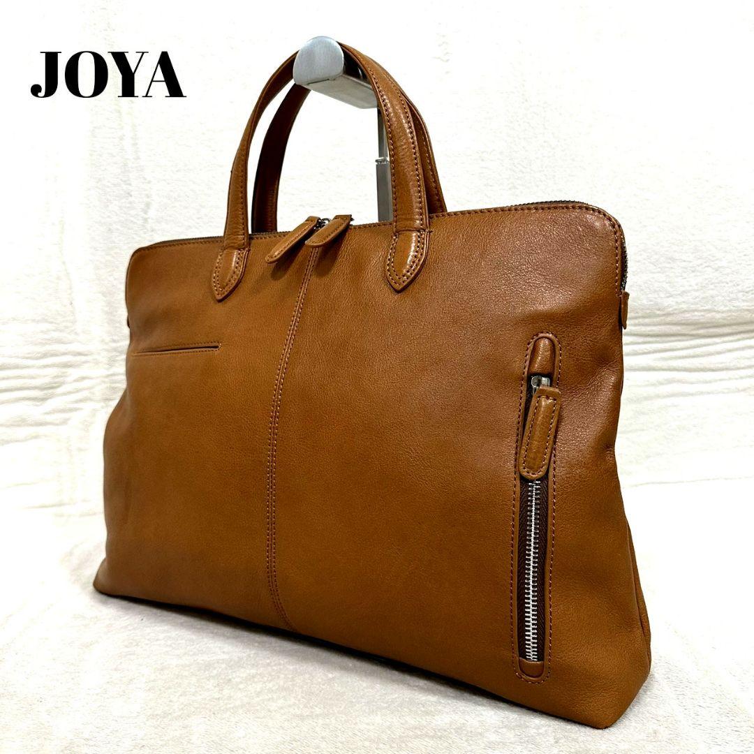 極美品 JOYA ジョヤ ビジネスバッグ ブリーフケース レザー キャメル