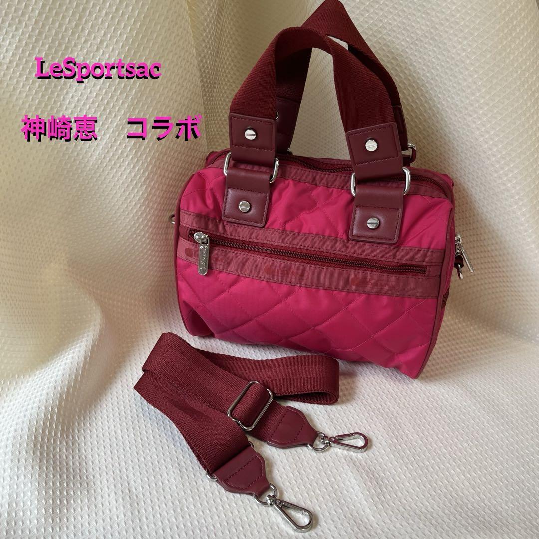 【ami】LeSportsac 神崎恵さんコラボポーチ　ピンクピーコック ami様専用】LeSportsac 神崎恵さんコラボポーチ ピンク