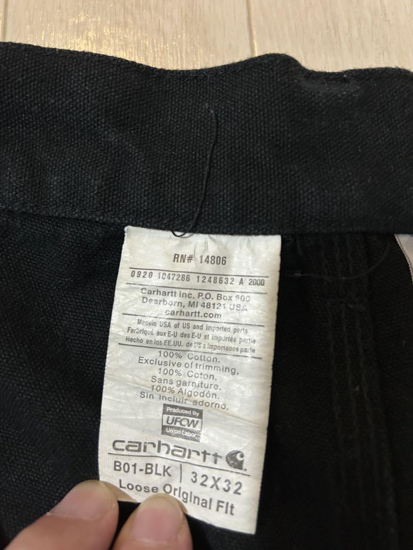 carhartt カーハートダブルニーパンツブラック　 made in USA