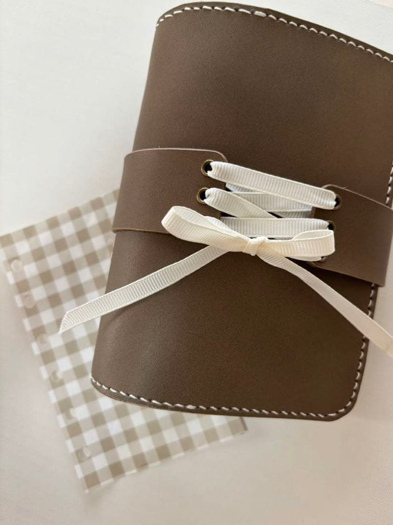 システム手帳　M6 ミニ6 m6 mimi6 コラージュ　ヌメ革　手帳カバー