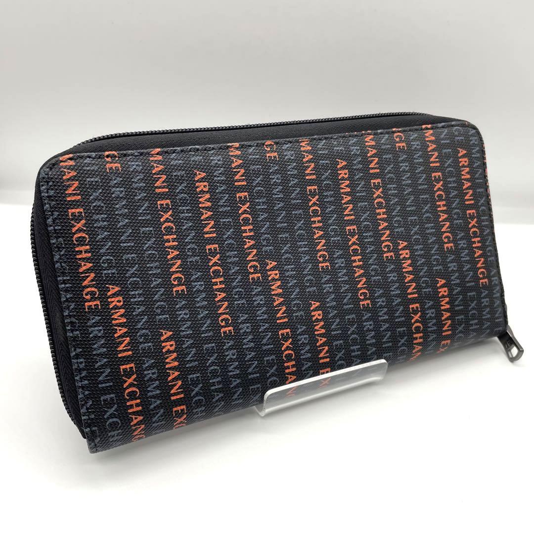 【新品未使用】アルマーニ  ラウンドファスナー長財布 ARMANI アルマーニ ラウンドファスナー 長財布 ブラック メンズ