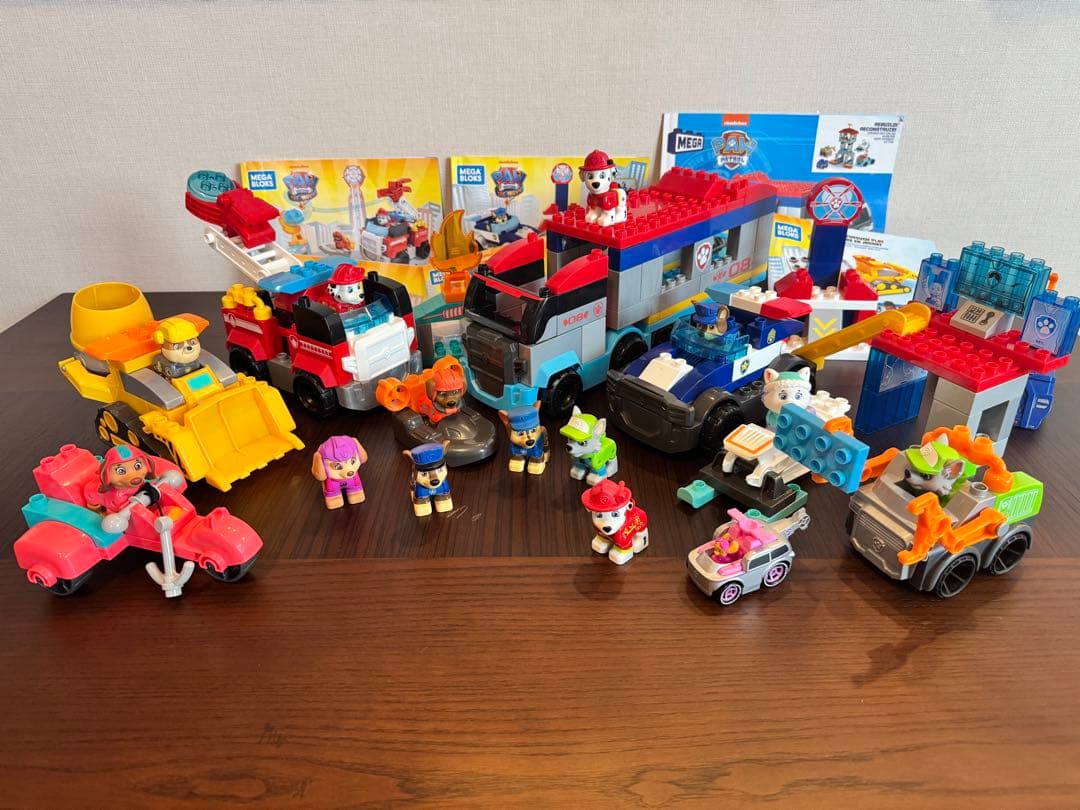 【収納ケース付】メガブロック・パウパトロールセット【廃盤・レゴデュプロ互換】