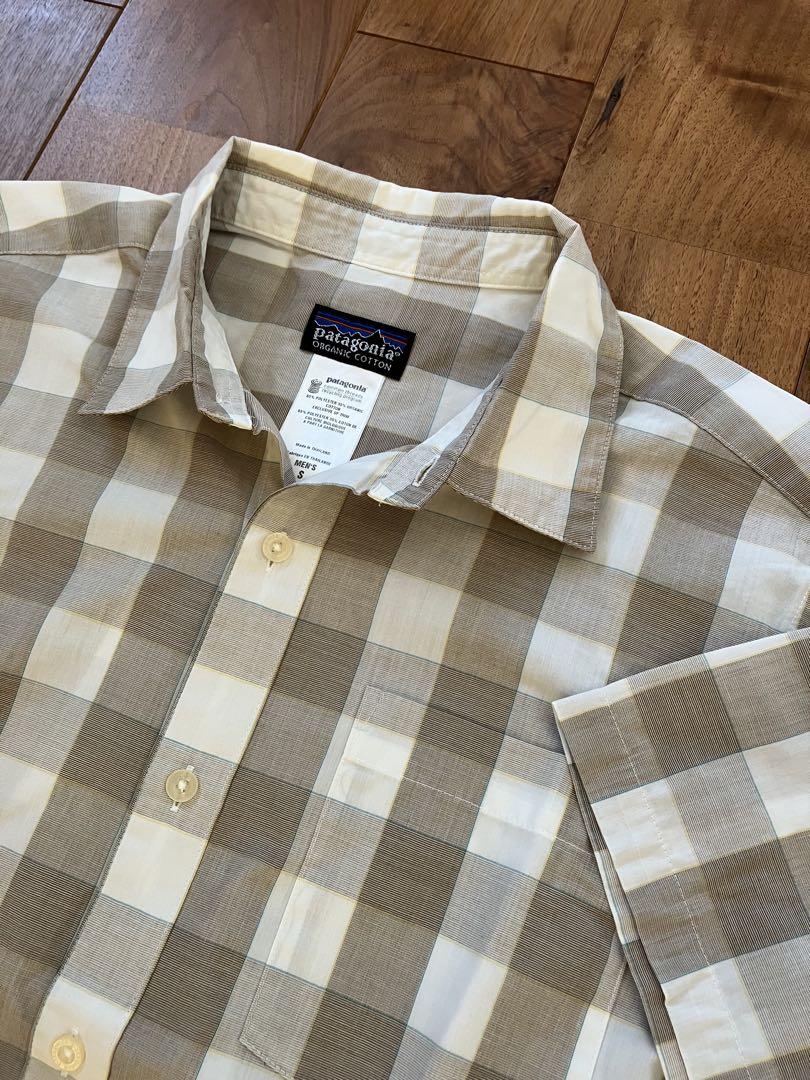 Patagonia チェック柄 半袖 ポリコットンシャツ メンズ patagonia 半袖シャツ Lサイズ チェック柄 - メルカリ