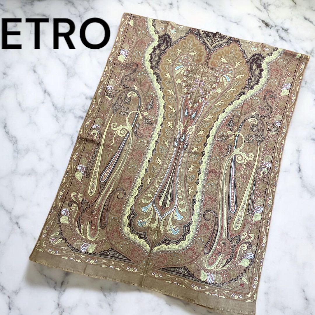 ETRO エトロ 絹100% ストール スカーフ マフラー ペイズリー柄