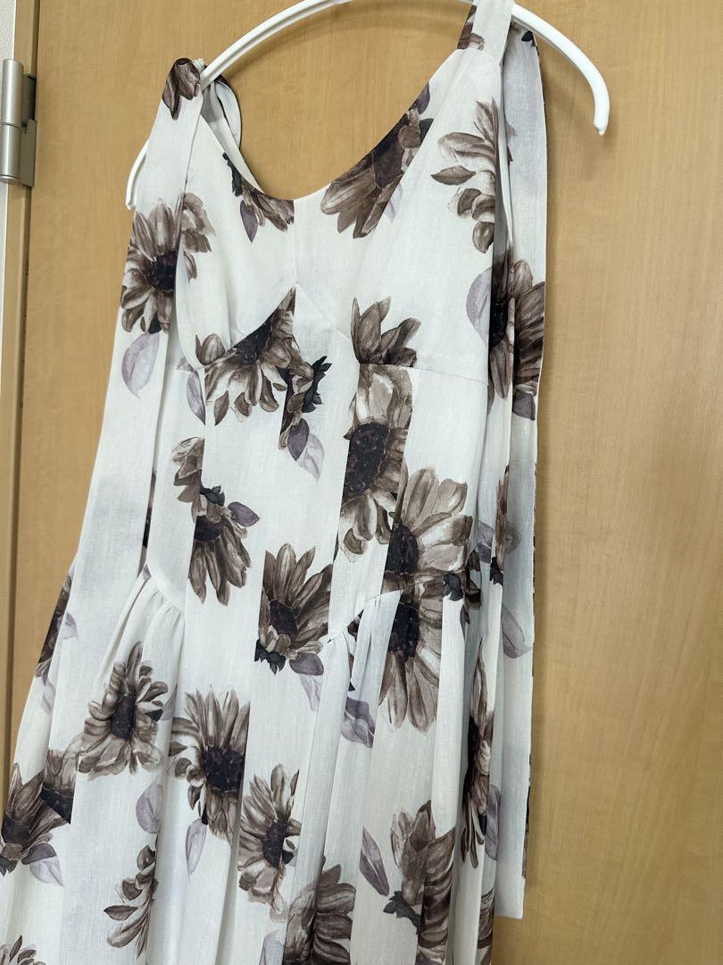 ワンピース Herlipto Sunflower-Printed Midi Dress
