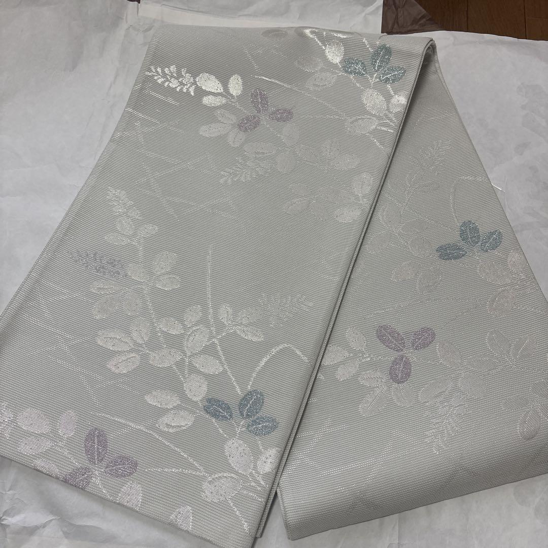 新品、未使用白、シルバー袋帯