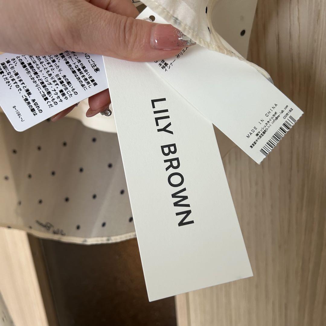 【タグ付き】ラグランオーガンザボウタイブラウス　LILY BROWN