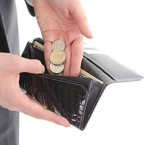 クロコ ワニ革 型押し エナメル 長 財布 (黄金蛇チャーム) | www