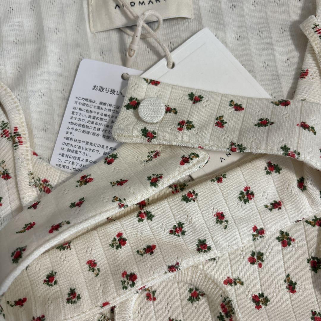 トップス andmary Flower ribbon tops ANDMARY】Flower ribbon tops