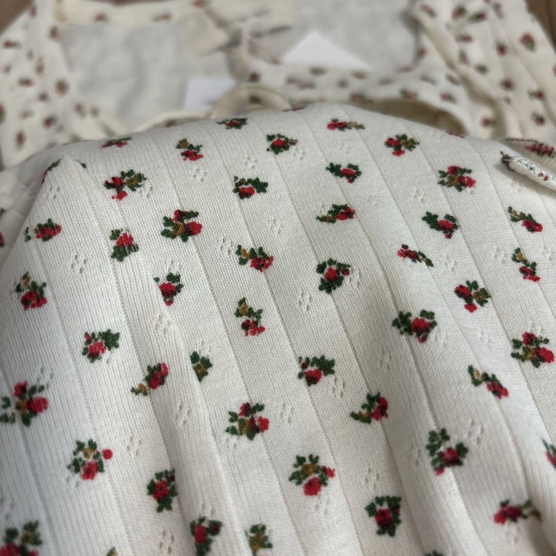 トップス andmary Flower ribbon tops ANDMARY】Flower ribbon tops