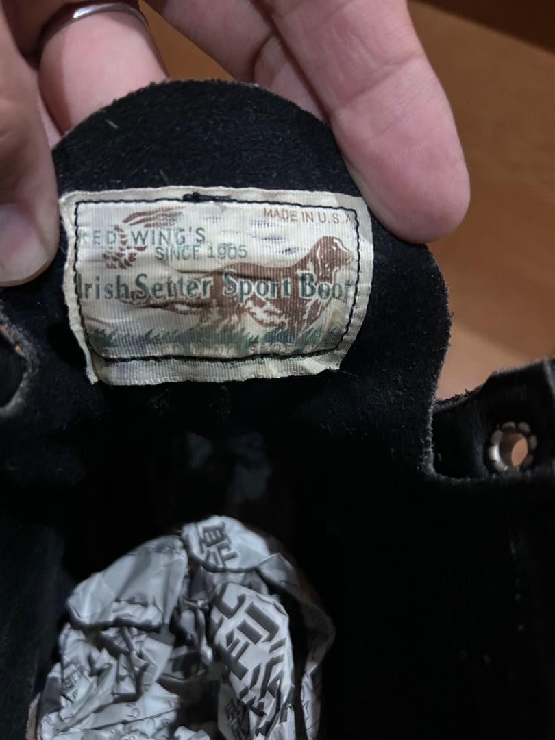 90s レッドウィングRed Wingアイリッシュセッター黒　四角犬タグUSA製