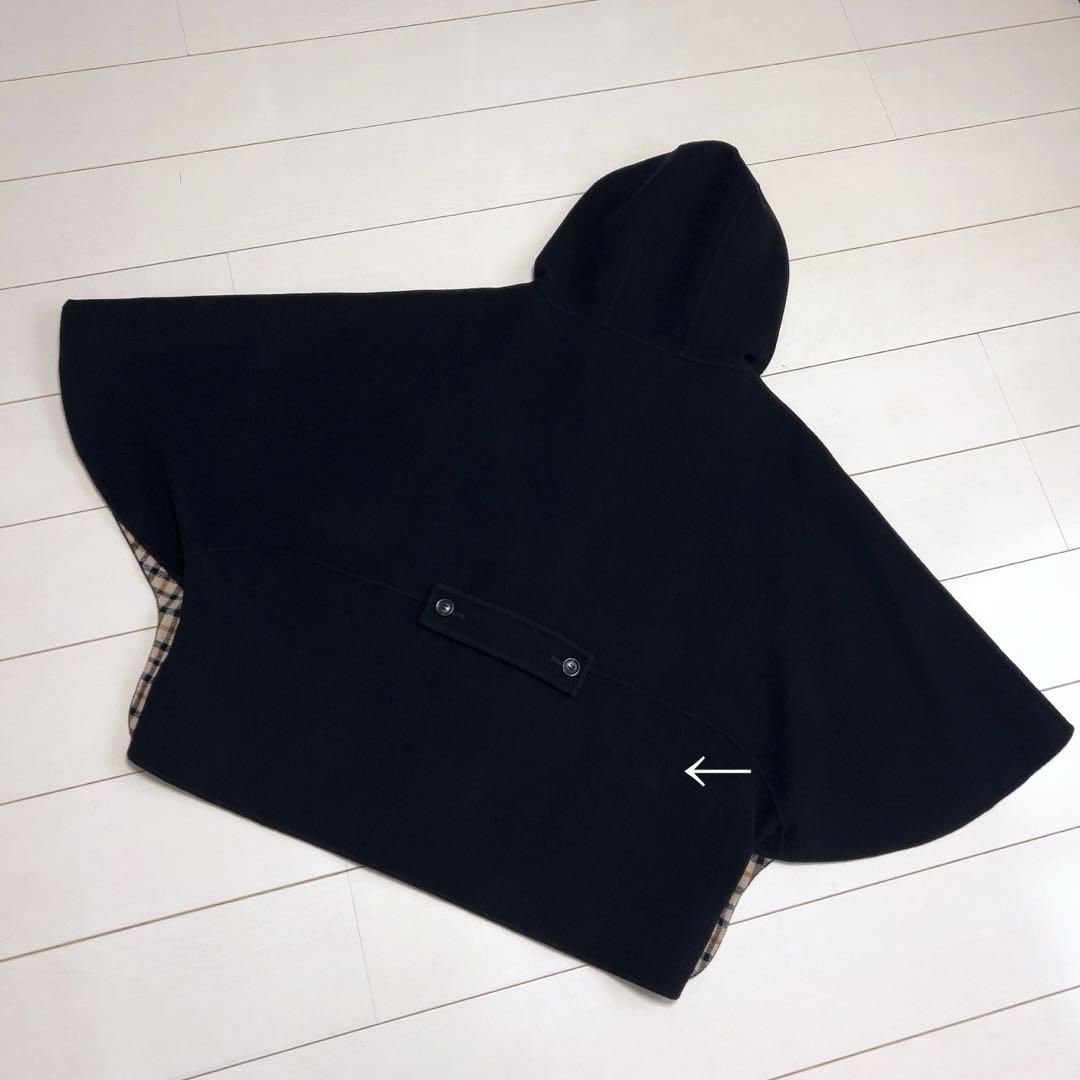 ☆DAKS☆ブラック　チェック　ポンチョ　羽織り　フード　レディース　ケープ♡