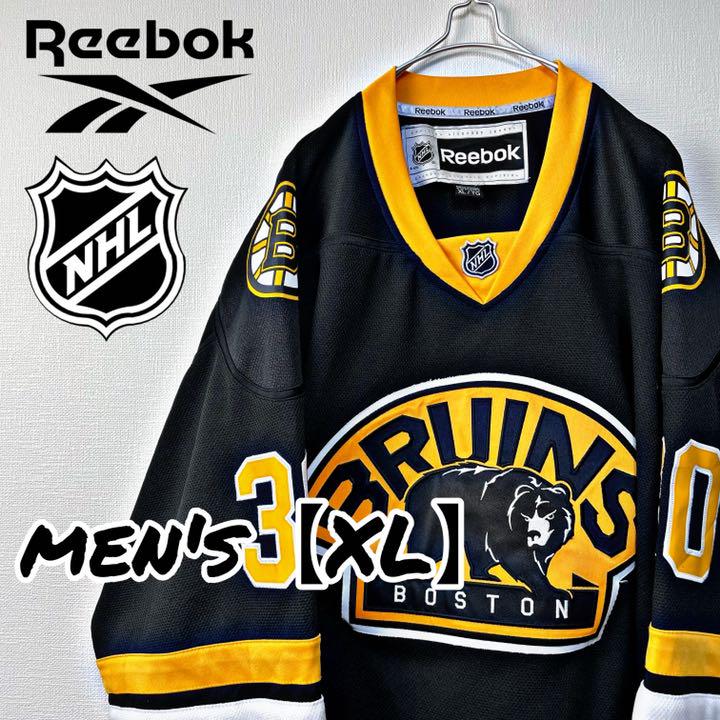 H27【Reebok NHL】ブルーインズ ホッケーゲームシャツ【メンズXL】黒