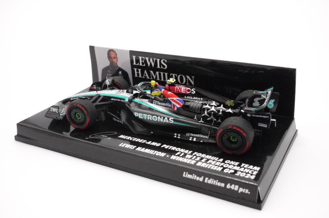 ふるさと納税 1/43 メルセデス AMG W15 イギリスGP 優勝 ハミルトン フラッグ ミニカー