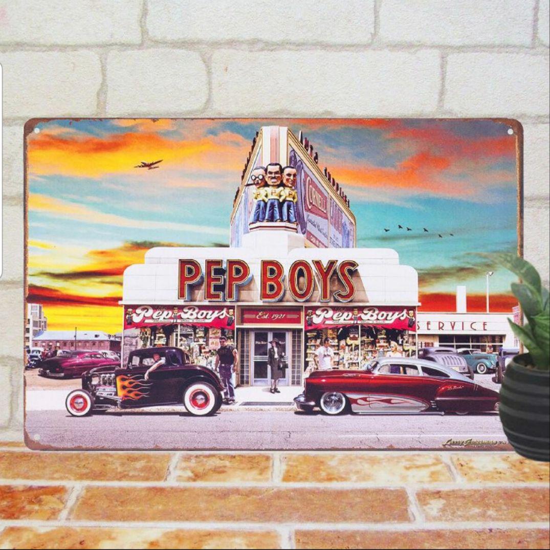 デザイン看板】PEP BOYS 車屋さん 1000種類 れんと 自動車 アメ車-