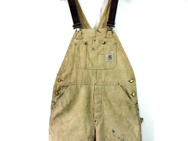 雰囲気抜群【Carhartt】ダブルニー ゴムサスペンダー オーバーオール
