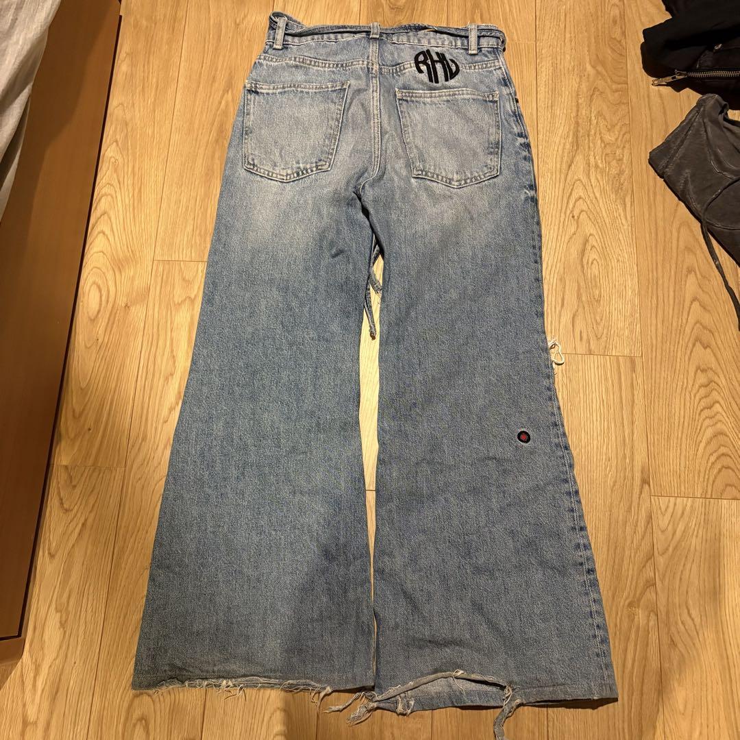 パンツ damage flare denim