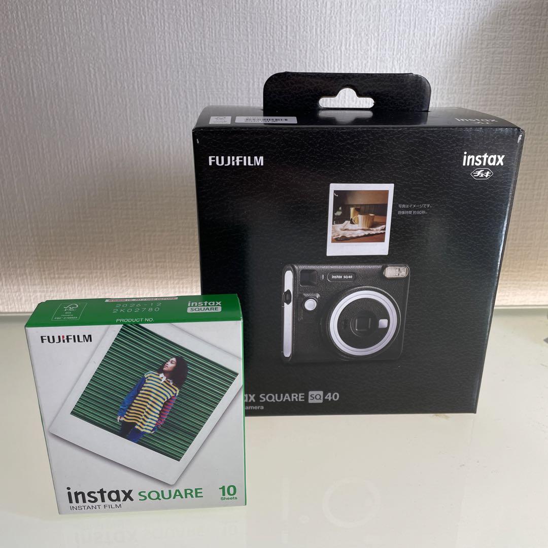 instax SQUARE SQ40 ブラック チェキスクエア　フィルム10枚付