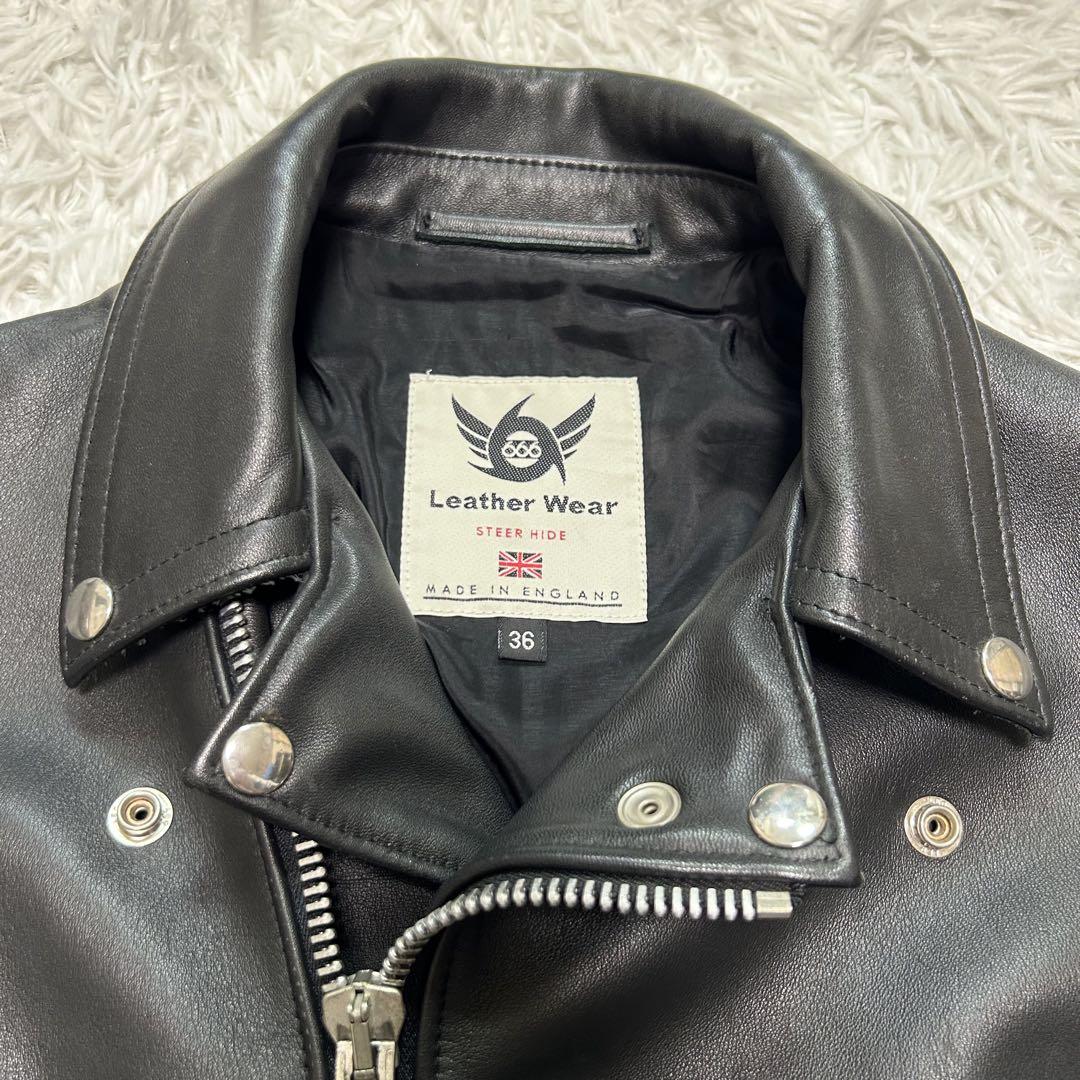 美品】666 ダブルライダースジャケット レザー ステアハイド 本